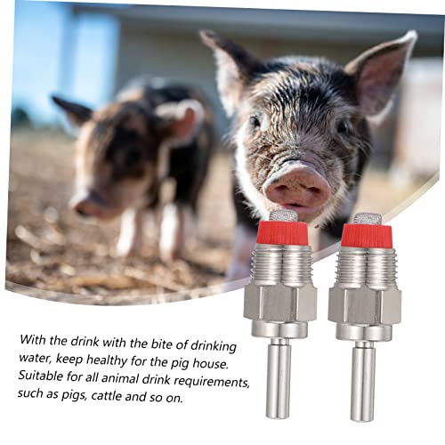 Toddmomy 5Pcs Stainless Steel Automatic Pig Waterer Nipples Efficient Animal Water Supply for Sows Pigs and Livestock Leak Design Reduces Install for Clean Drinking
