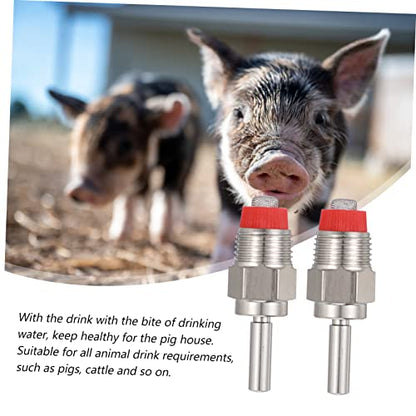 Toddmomy 5Pcs Stainless Steel Automatic Pig Waterer Nipples Efficient Animal Water Supply for Sows Pigs and Livestock Leak Design Reduces Install for Clean Drinking