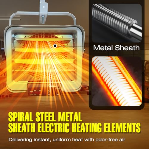 Dr. Infrared Heater DR-966 240-Volt Hardwired Shop Garage Commercial Heater, 3000 Watt / 6000 Watt - size: 14.5 Inches