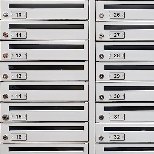 Hicarer 50 Pcs Metal Numbered Tags 1-50 Stainless Steel Number ID Key Tags with Holes Numbered Key Rings Chain(Rectangular) - style: Rectangular
