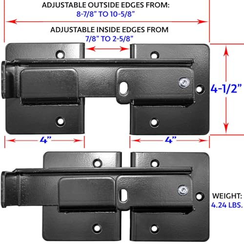Double Gate Flip Sentry Gate Latch-Flip Latch. Padlocked for Added Security Powder Coated Black & Has Hardware - CASE Qty 6 - size: Dumpster Flip Latch - Qty 6