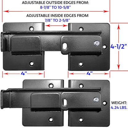 Double Gate Flip Sentry Gate Latch-Flip Latch. Padlocked for Added Security Powder Coated Black & Has Hardware - CASE Qty 6 - size: Dumpster Flip Latch - Qty 6
