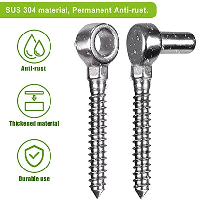 Insaga Cast 304 Stainless Steel Gate Hinges 4Pack Lag Screw Hinge for Farm M12 Hook and Eye Hinges, Partial Thread Gate Hinge Bolts for Wood Cattle Livestock Gate for Fence - color: M12 Hook and Eye Hinge-4Pair