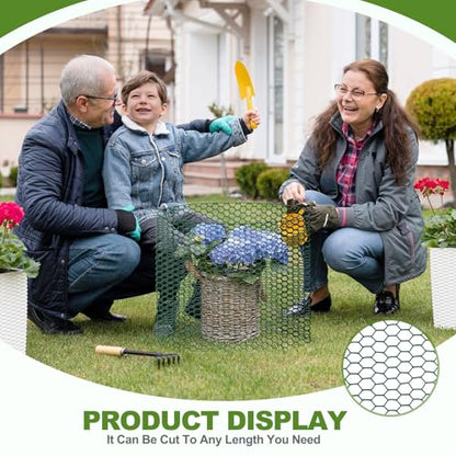 All-in-One 200 Inch Plant Protectors from Animals Kit - 0.85mm Heavy Duty Chicken Wire Cloche,Free-Cut Wire Mesh Roll Includes Pliers, Gloves, Ties, Stakes for Custom Outdoor Cages (16 * 200 Inch) - size: 16*200 Inch