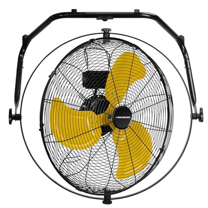 KEN BROWN 20 Inch Wall Mount Fan or Floor Fan 5000 CFM, High Velocity Industrial Shop Fan with Dual 720° Rotation, 3-Speed Heavy Duty Metal for Garage, Patio, Barn, Porch - size: 20 inch Wall Fan