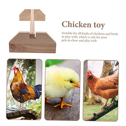 Happyyami Wooden Chick Perch Stand for Chickens and Birds Durable Natural Wood Roosting Bar Comfortable Perch for Brooder Coop and Farm Use