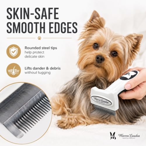 Warren London Deshedding Brush for Small Short Hair Dogs, 1.75 Inch - size: Short Hair | Small