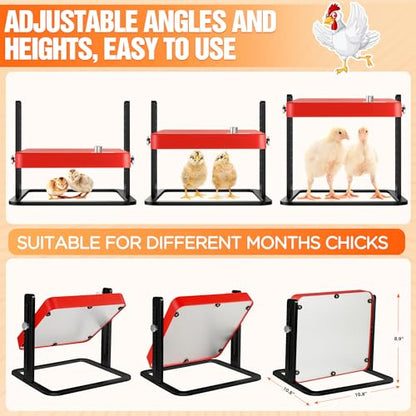 Tepsmigo Chicken Coop Heater, Chicken Heater, Brooder Plate for Chicken Coop Accessories, with Adjustable Temp, Height and Angle, Chicken Heater for Coop, Temp Pet Warmer for Ducklings Kitten Puppy