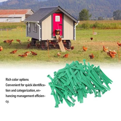 HEEPDD Chicken Leg Bands, Adjustable Fadeless Numbered Plastic Poultry Identification Leg Rings with Clear Colorfast Engraving, for Duck Goose Chicken Management (Green) - color: Green