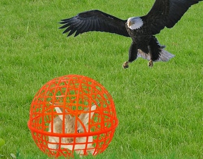 11" Ball-Shaped Movable Pigeon Chick Coop, Little Rabbit Duck Guinea Pig Safe Walking Net,Preventing Dog Bites, Predation by Eagles Wolves Cats Eagles, Pet t Safety Cage - color: RED