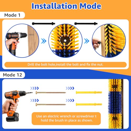2Pcs Livestock Scratching Brush for Cow, Horse, Goat & Sheep - PBT High Elastic Bristles Design, Animal Grooming & Itch Relief Brush for Barn Entrance, Fence Corner & Feeding Area - size: Small