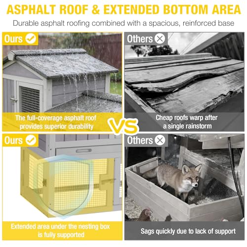Aivituvin Chicken Coop for 2 Chickens, Wooden Duck House Outdoor Hen House Poultry Quail Cage-Expandable Design - size: 55.0"L x 21.3"W x 33.4"H