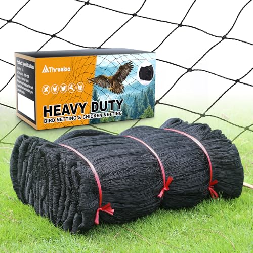 Heavy Duty Aviary Netting, 1" Mesh, 50x100 ft Reinforced HDPE Poultry Netting for Chicken Run, UV-Resistant & Anti-Tangle, Malla para gallinero, Protects from Raccoons and Deer - style: 50' x 100' - 1"