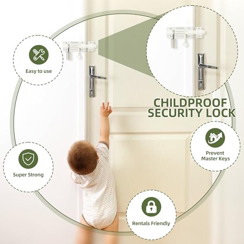 Alise 4 Inch Slide Lock SUS304 Stainless Steel Gate Latch, Slide Bolt Latch,Thickened Heavy Door Latch Lock, Black Barrel Bolt Latch, Security Slide Latch Lock MCX7004-W - color: White, size: 4 Inch (Regular)