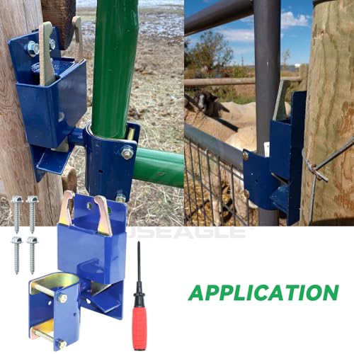 Blue S16100300 Two Way Gate Latch with Hardware and Assembly Tool Kit for Metal Gates with 1-5/8" to 2" Diameter Round Tubes - color: A05 1xS16100300 Gate Latch for 1-5/8" to 2" Tubes