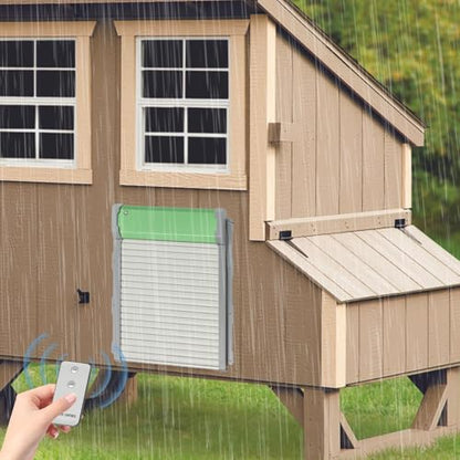 Automatic Chicken Coop Door Solar Powered, Auto Chicken Door with Light & Timer Sensor, Remote Control - IP67 Waterproof Smart Anti-Pinch Coop Door Opener