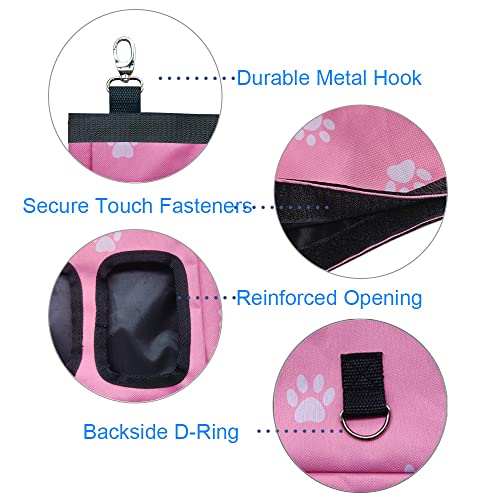 Guinea Pig Hay Feeder, Hanging Rabbit Hay Feeder Bag for Guinea Pigs Bunnies Chinchillas. Pink Paws - color: Pinkpaws