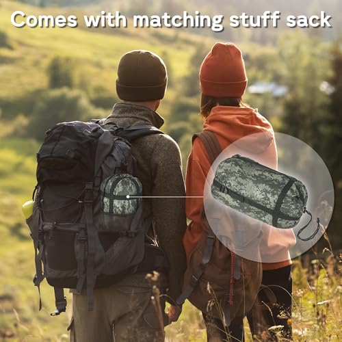Mirzoyan Woobie Blanket, Military Poncho Liner Camo Insulated Camping Woobie Blanket for Outdoor Hiking (ACU with Zipper) - color: Acu With Zipper