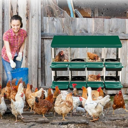 Chicken Nesting Boxes,8 Compartment Nesting Boxes for Laying Eggs,Wall Mount Poultry Roll Away Chicken Laying Boxes,Easy Egg Collection,Cleanable Pull Out Hen Roosting Boxes