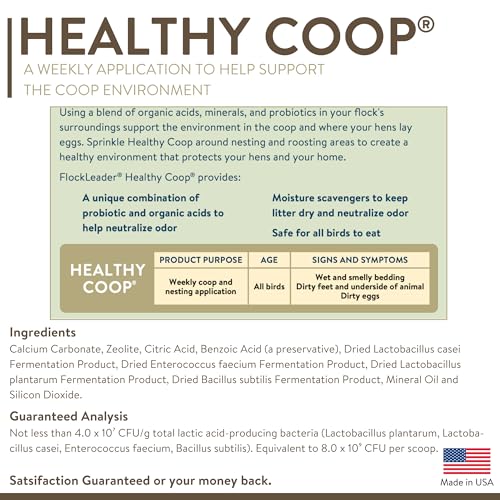 FLOCKLEADER Healthy Coop, Litter Additive for Chicken Coop with Probiotic & Acidifier, Reduces Odor, Wetness & Bacteria, 6lbs - size: 6 Pound (Pack of 1)