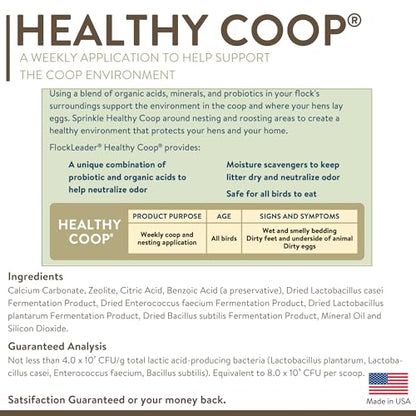 FLOCKLEADER Healthy Coop, Litter Additive for Chicken Coop with Probiotic & Acidifier, Reduces Odor, Wetness & Bacteria, 6lbs - size: 6 Pound (Pack of 1)
