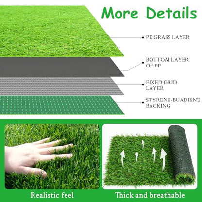 kathson 6 PCS Washable Nesting Pads for Chicken Coop, 11.8 X 23.6 in Artificial Grass Turf Rug Cuttable Chicken Coop Liner for Laying Eggs Reusable Nest Box Bedding Egg-Protecting Mats for Coops - size: 6 Pcs