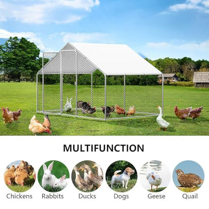 2 Pack Chicken Coop Cover Waterproof, 11.3 * 6.3 FT Chicken Run Cover Coop Tarp with 80 PCS Heavy Duty Zip Ties, Walk-in Chicken Run Pen, Duck Coop Tarp Replacement,White - size: 11.3 * 6.3 FT