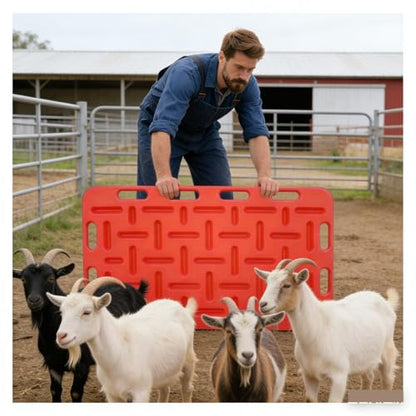 Red Livestock Sorting Panel, Sturdy and Lightweight Animal Guide Board, Sorting Paddle and Panel for Pig Hog Cattle Cow Sheep Goat，Portable Farm Fencing(97 x 76 cm) - size: 97 x 76 cm