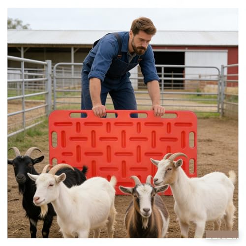 Red Livestock Sorting Panel, Sturdy and Lightweight Animal Guide Board, Sorting Paddle and Panel for Pig Hog Cattle Cow Sheep Goat，Portable Farm Fencing(121 x 78 cm) - size: 121 x 78 cm