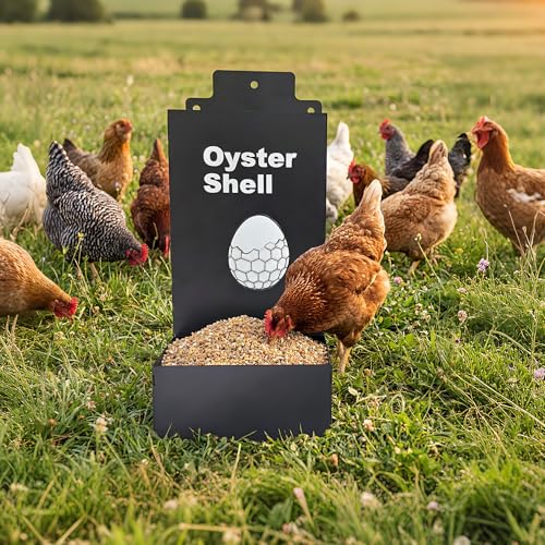 Takywep 2 Pack Galvanized Metal Chicken Feeder, Rainproof Large Capacity Anti-Waste Wall Mount Poultry Feeder for Chicken Duck Pigeon Turkey Backyard Outdoor