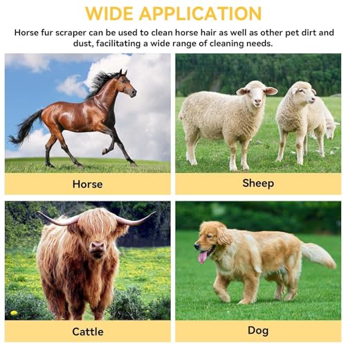 Stainless Steel Horse Curry Comb, Shedding Blade Horse Brush Scraper Dog Shedding Blade Stainless Steel Grooming Blade for Horse Hair Cleaning