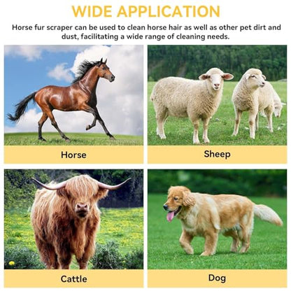 Stainless Steel Horse Curry Comb, Shedding Blade Horse Brush Scraper Dog Shedding Blade Stainless Steel Grooming Blade for Horse Hair Cleaning