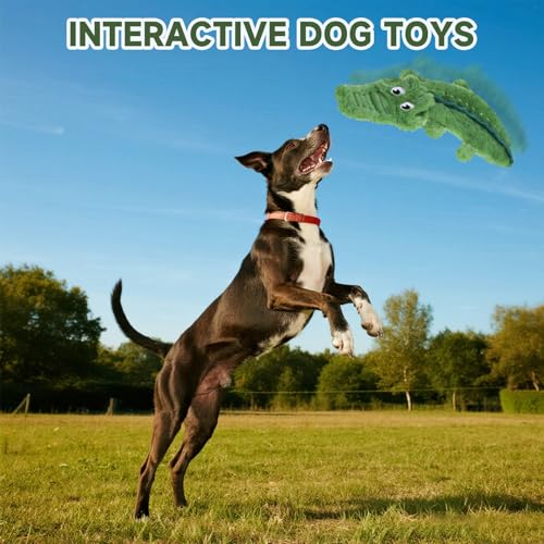 Mihachi No Stuffing Crinkle Dog Toys, 2-in-1 Holds Water Bottles - Cruncher with Puncture Resistant Squeaker, Dog Squeak Toys Plush Dogs Chew Toy for Puppy Small Medium Large Breed Chewer, Crocodile - color: Crocodile