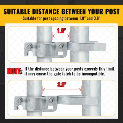 VIVIDA 1-3/8" x 1-7/8" Chain Link Gate Latch, Fence Fork Latch for Metal Gates with Padlock Hole, Galvanized Steel, Chain Link Fence Parts, 1 PCS - size: 1-3/8" x 1-7/8" (1 PCS)