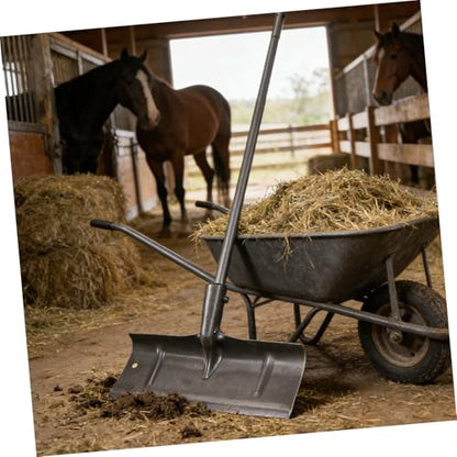 TEHAUX Manual Manure Removal Tool for Poultry and Livestock with Manganese Steel Shovel Head, Efficient Horse Scraper for Farm Settings and Poultry Cage Cleaning