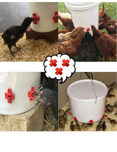 12pcs Horizontal Chicken Water Nipples,Leakproof Poultry Water Nipples Durable ABS & Stainless Steel,Automatic Chicken Waterer Spouts for Coop Outdoor Use