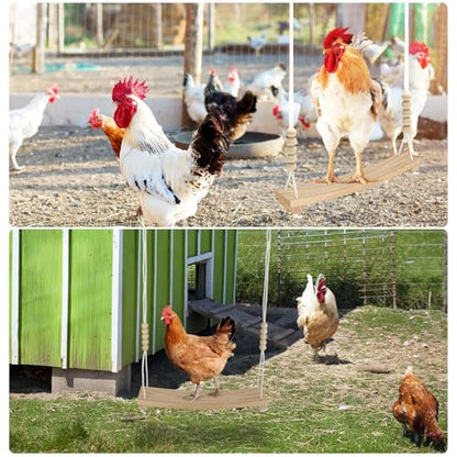 Arc-Shaped Chicken Swing Perch Enrichment Toys Handmade,Chicken Accessories for Chicken Coop Decor,Run,Playground Must Haves,Essentials Supplies for Real Chickens,Hens