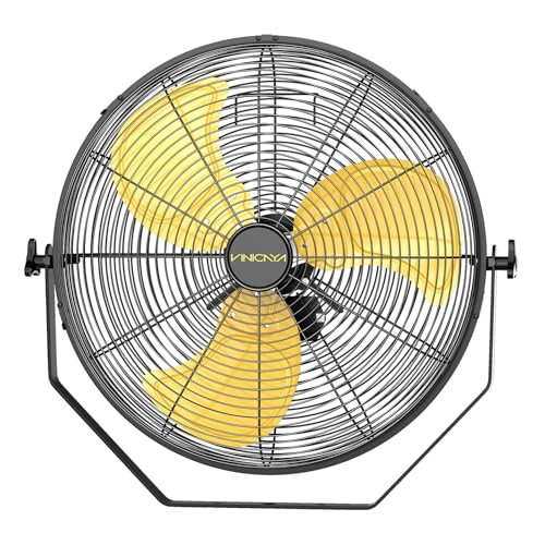 VINICAYA 20 Inch Industrial Wall Mount Fan, 5200 CFM Industrial Metal Wall Fans with Poweful Motor, 3 Speed, Heavy Duty Construction Indoor for Warehouse, Workshops, and Garage, UL Listed