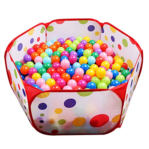 EocuSun Kids Ball Pit Large Pop Up Toddler Ball Pits Tent for Toddlers Girls Boys for Indoor Outdoor Baby Playpen w/Zipper Storage Bag, Balls Not Included (ARed) - color: Multicolored