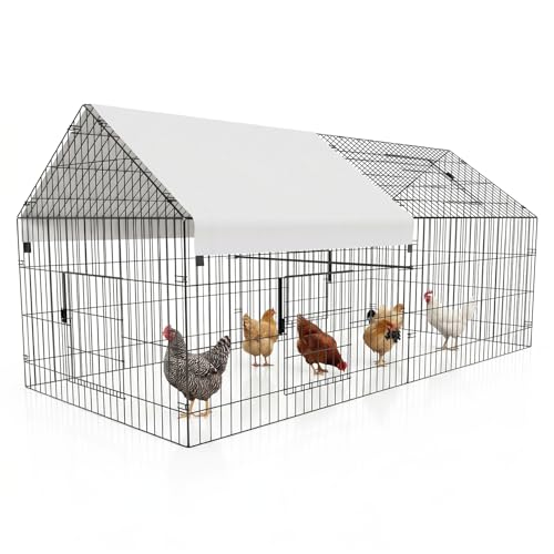 NUGRIART Portable Chicken Coop with Run, 83"×38" Poultry Cage with Waterproof Cover for Small Backyard Flocks, Chickens, Ducks, Rabbits & Small Animals - size: 83.0"L x 38.0"W x 34.0"H