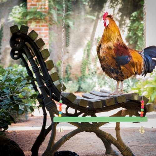 Garneck Chicken Swing and Ladder Wooden Climbing Frame for Hens and Roosters Pet Coop Toy Poultry Rack Bird Perch Accessory