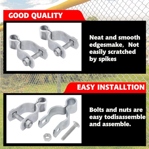 1-5/8" Chain Link Fence Frame Gate Post Female Hinge, Pack of 4, Galvanized Steel Gate Hinge for Fence Posts, Bolts & Nuts Included - size: 1-5/8" Female