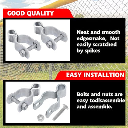 1-5/8" Chain Link Fence Frame Gate Post Female Hinge, Pack of 4, Galvanized Steel Gate Hinge for Fence Posts, Bolts & Nuts Included - size: 1-5/8" Female