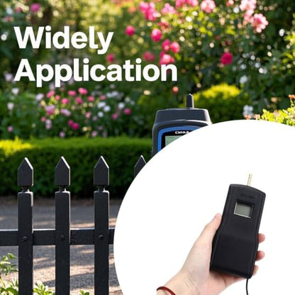 Electric Fence Voltage Tester Portable Digital Voltmeter Voltage Testing for Farm Garden (Black)