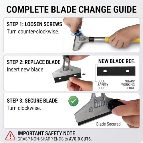 30 Pack 4 Inch Scraper Blades, High-Carbon Steel, with Storage Box | Stays Sharp Through Full Paint Jobs, 5× Wider Coverage, Fits Most 4-inch Scrapers, Safe on Glass Stovetops and Tiles - color: 30pcs Replacement Blades