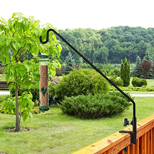 MIXXIDEA 2 Pack Heavy Duty Extensible Adjustable Deck Hooks for Hanging Bird Feeders, Plants, Suet Baskets, Wind Chimes, Lanterns - size: 43in Long Deck Hook-2 Packs