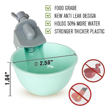 (8 Pack) Chicken Water Cups Feeder, Automatic Chicken Waterer, Anti-Leak System, Holds 50% More Water, Suitable for Chicks, Chicken, Duck, Quail, Turkey - size: 8