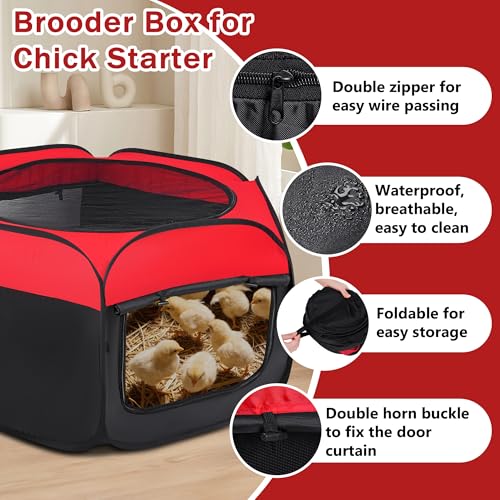 Brooder Box for Chicks, Chicken Brooder Box Starter Kit Up to 15 Baby Chicken Cage Coop