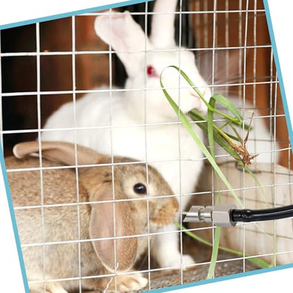 Stainless Steel Water Nipples Metal Automatic Watering System Kit for Rabbit Bunny and Rat - color: silver