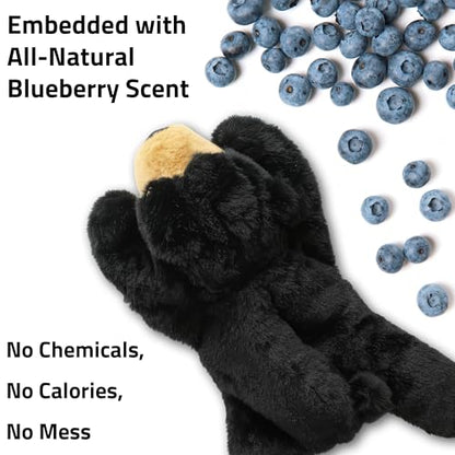 Playology Dog Toys | Plush Bear Stuffed Animal | Blueberry Scented Jumbo Squeaky Dog Toy | Plush Chew Toy for Large Dogs - size: Large, style: Bear